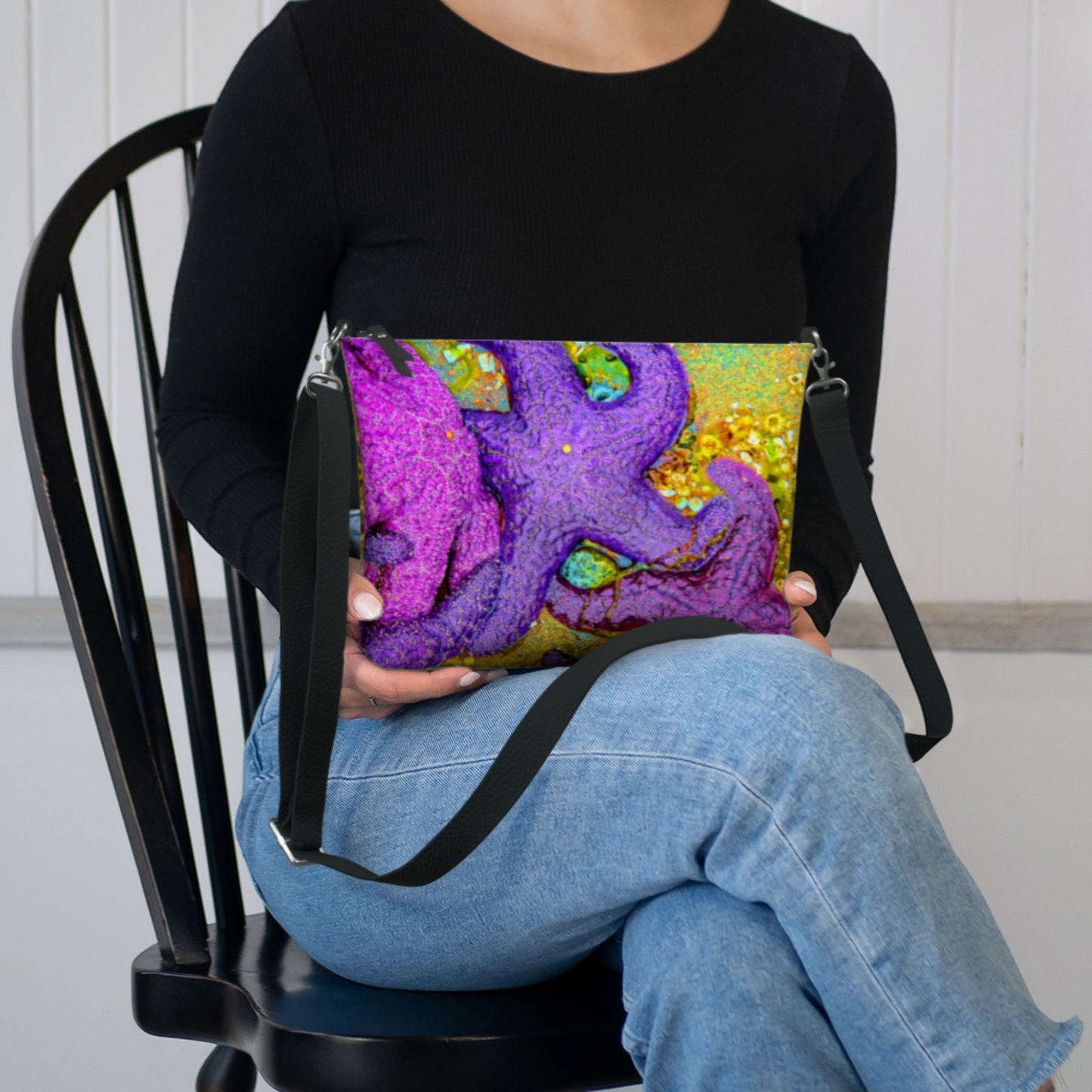 Starfish Cluster Vegan Leather Crossbody Purse