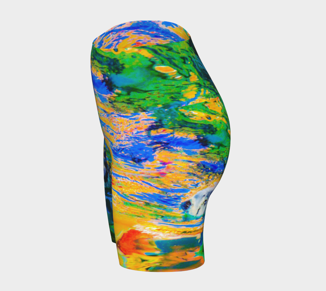All over print Otter Art yoga shorts. Image is that of a sea otter.
