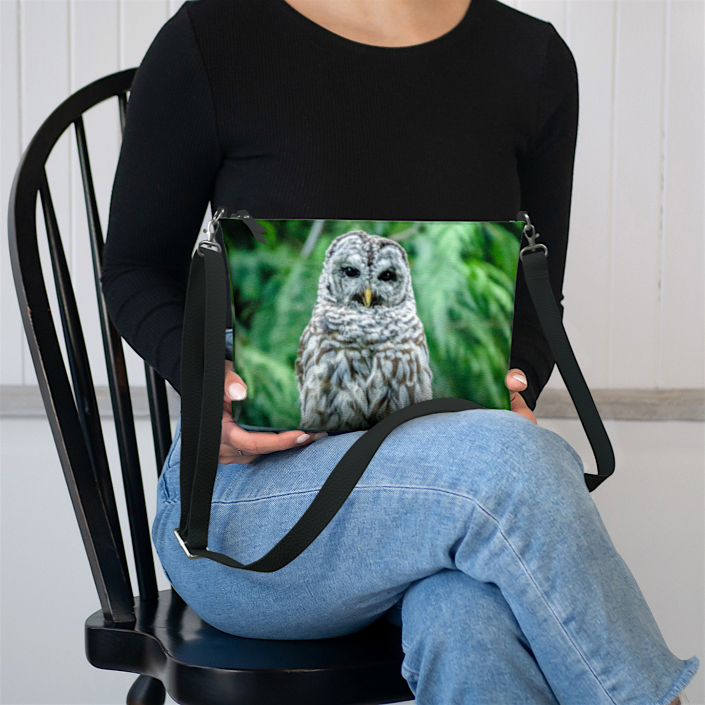 Good Evening Owl Vegan Leather Crossbody Purse