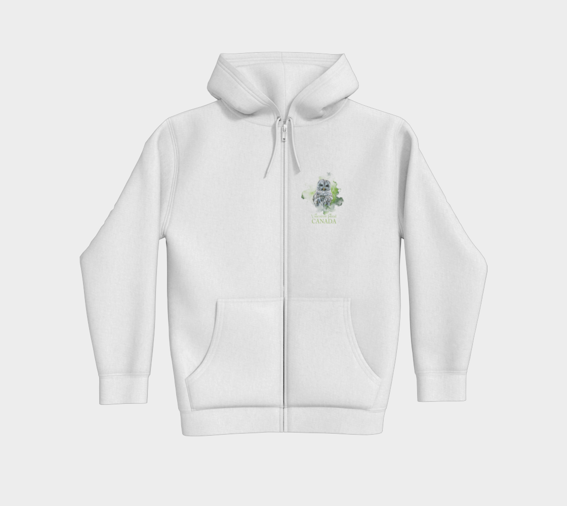Wise Owl Vancouver Island Canada Premium Zipper Hoodie