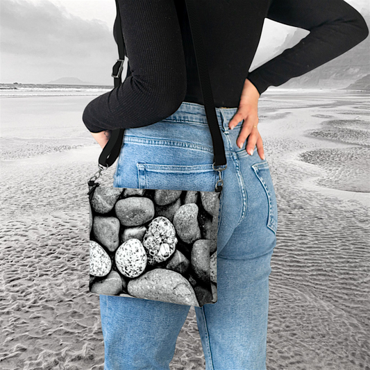 Beach Rocks Vegan Leather Crossbody Purse