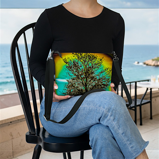 Island Tree of Life Vegan Leather Crossbody Purse