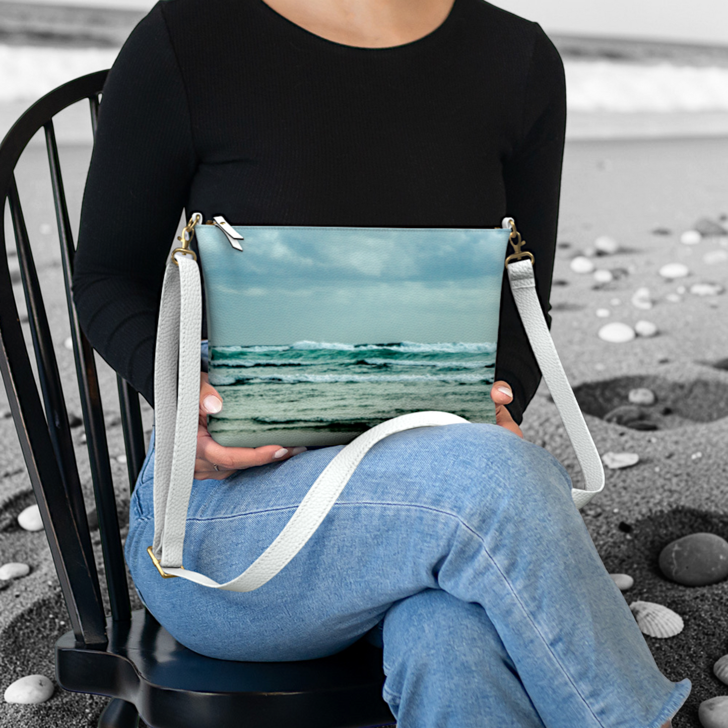 Ocean Calling Long Beach Tofino Vegan Leather Crossbody Purse