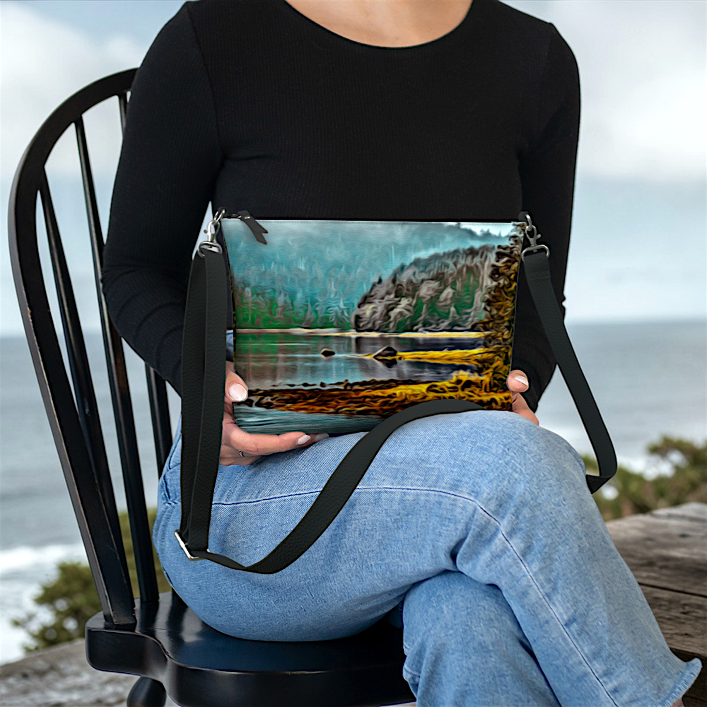 Wild Pacific Ucluelet Inlet Vegan Leather Crossbody Purse