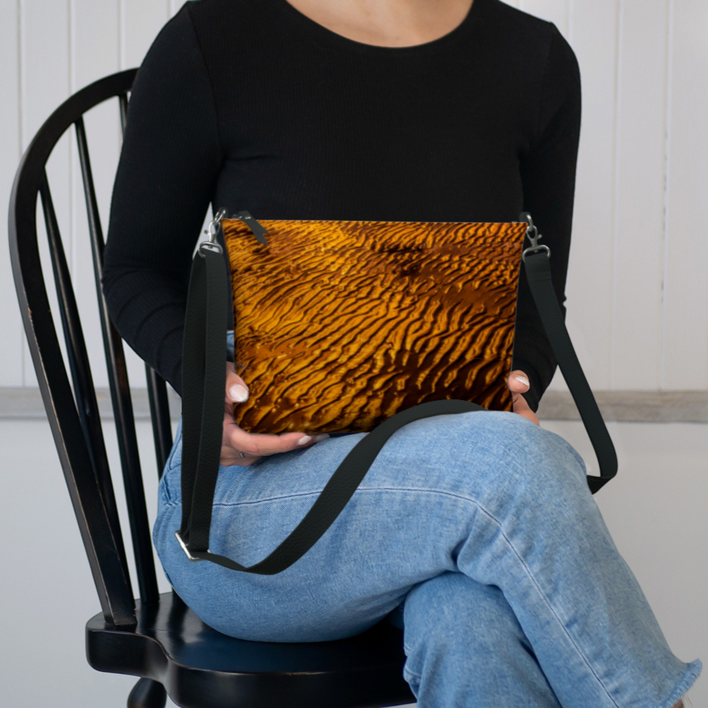 Golden Sand Vegan Leather Crossbody Purse