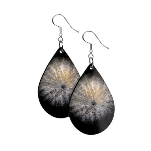 Sand Dollar Teardrop Earrings