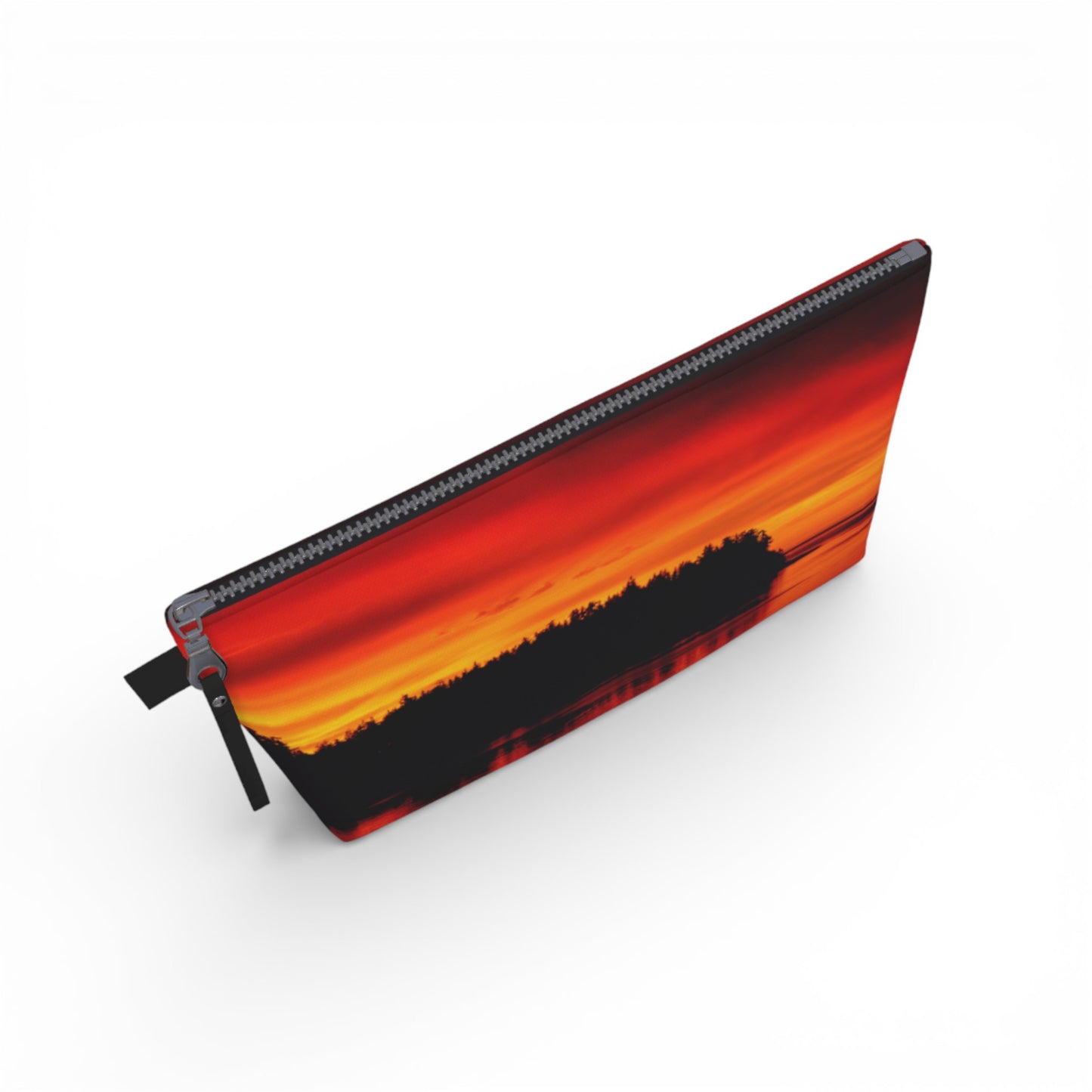 Amazing Sunset Parksville Beach Makeup Travel Bag: Captivating Coastal Cosmetic Case