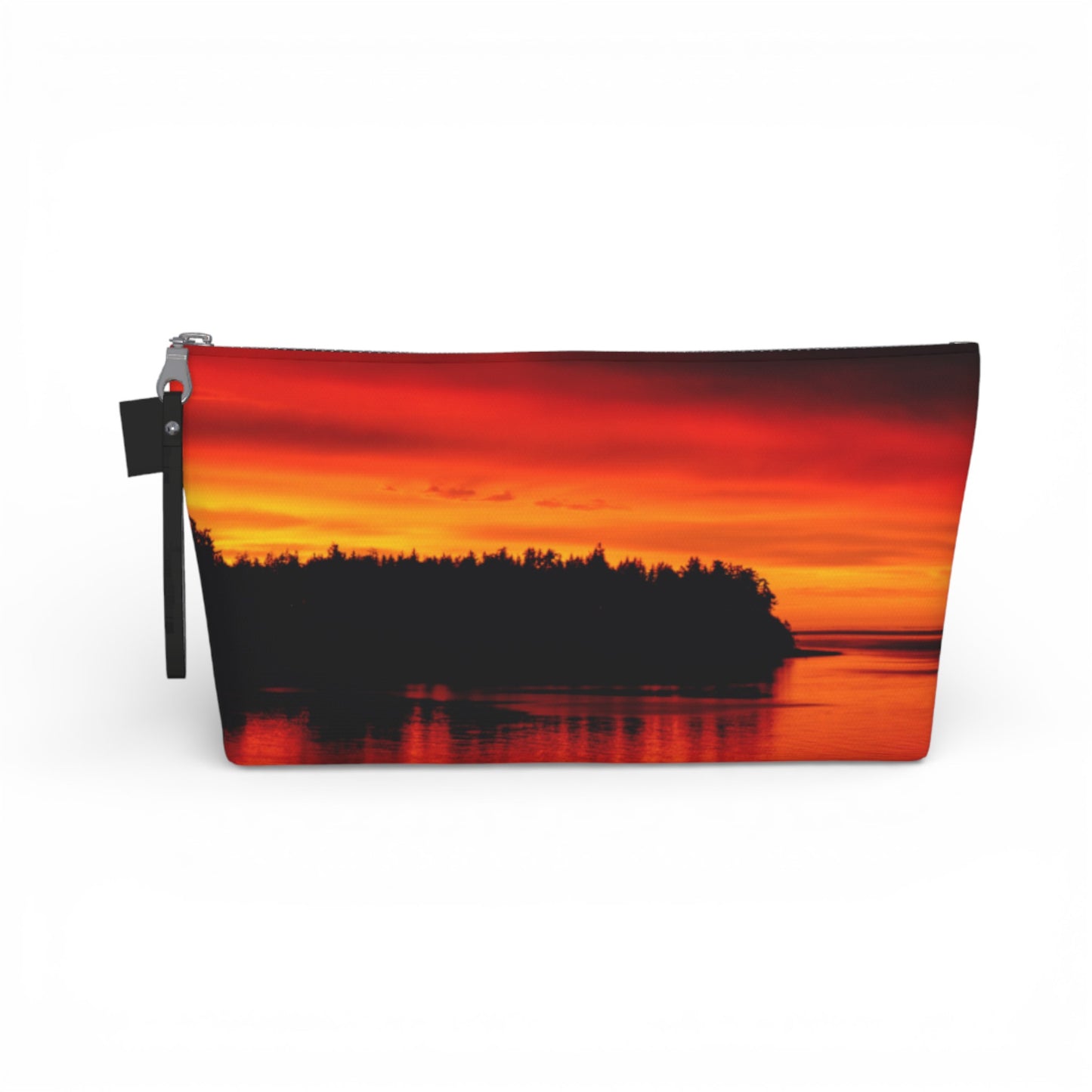 Amazing Sunset Parksville Beach Makeup Travel Bag: Captivating Coastal Cosmetic Case