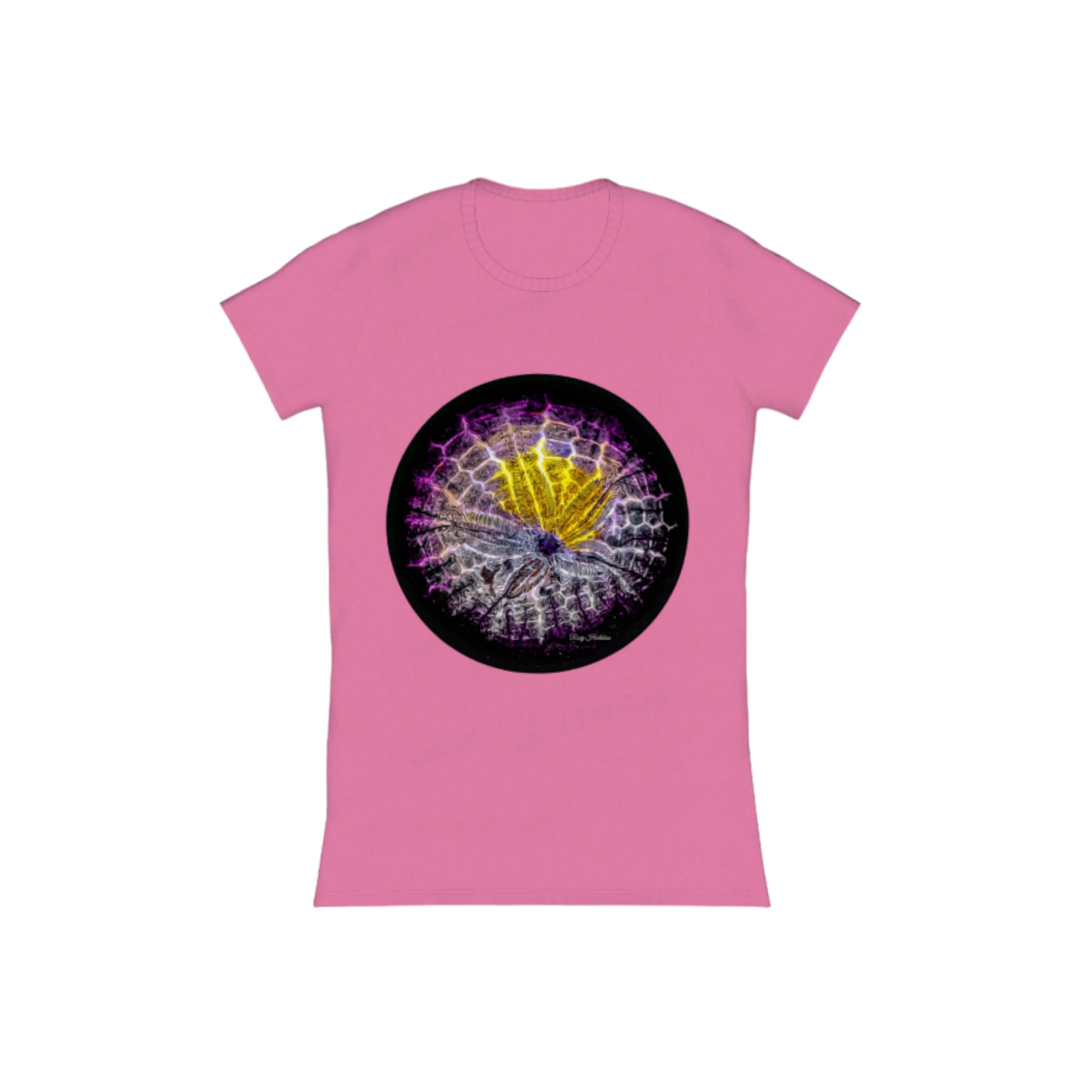 Spotlight Sand Dollar Comfort Slim Fit T-shirt. the image on the front of the shirt is a sand dollar.