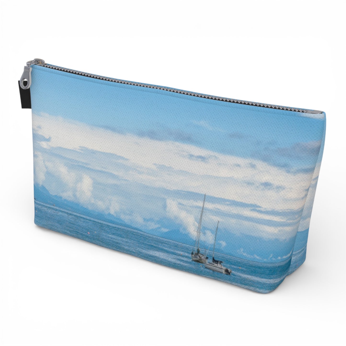 Azure Afternoon Gabriola Makeup Travel Bag: Serene Island-Inspired Cosmetic Case