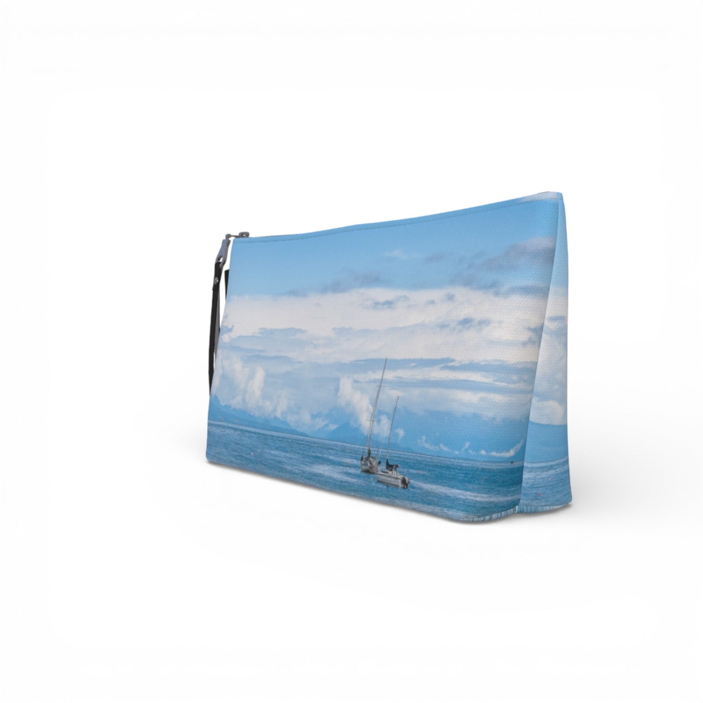 Azure Afternoon Gabriola Makeup Travel Bag: Serene Island-Inspired Cosmetic Case