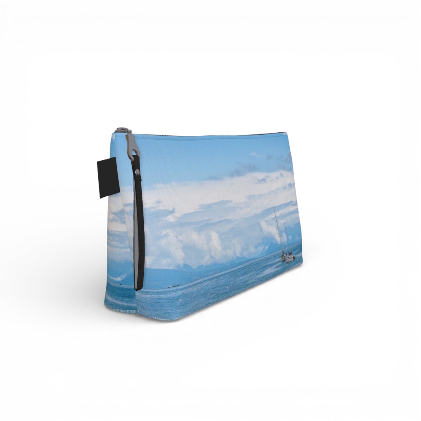 Azure Afternoon Gabriola Makeup Travel Bag: Serene Island-Inspired Cosmetic Case