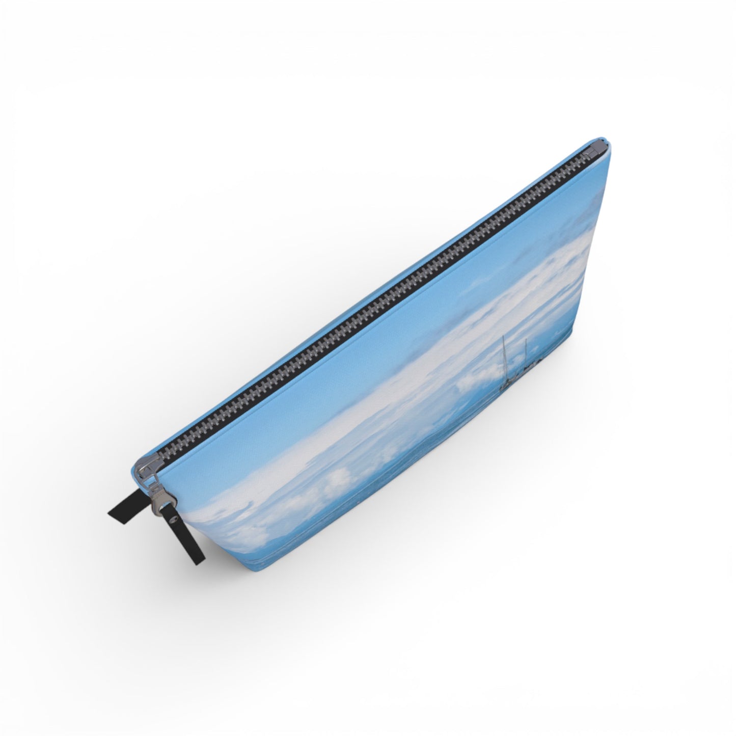 Azure Afternoon Gabriola Makeup Travel Bag: Serene Island-Inspired Cosmetic Case