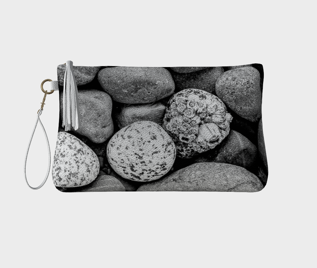 Beach Rocks Vegan Leather Makeup Bag