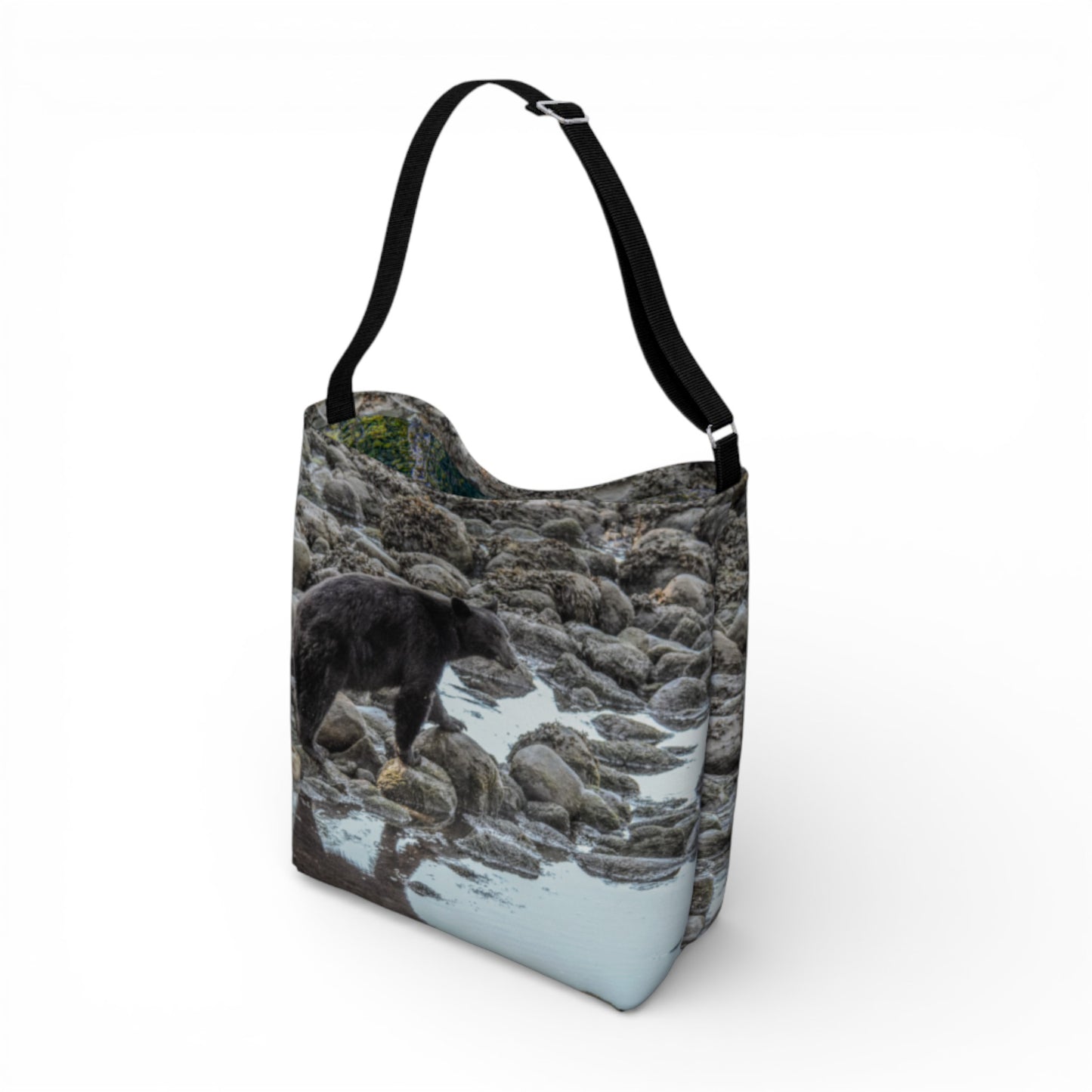 Bear Reflection Neoprene Day Tote: Serene Wildlife-Inspired Tote Bag