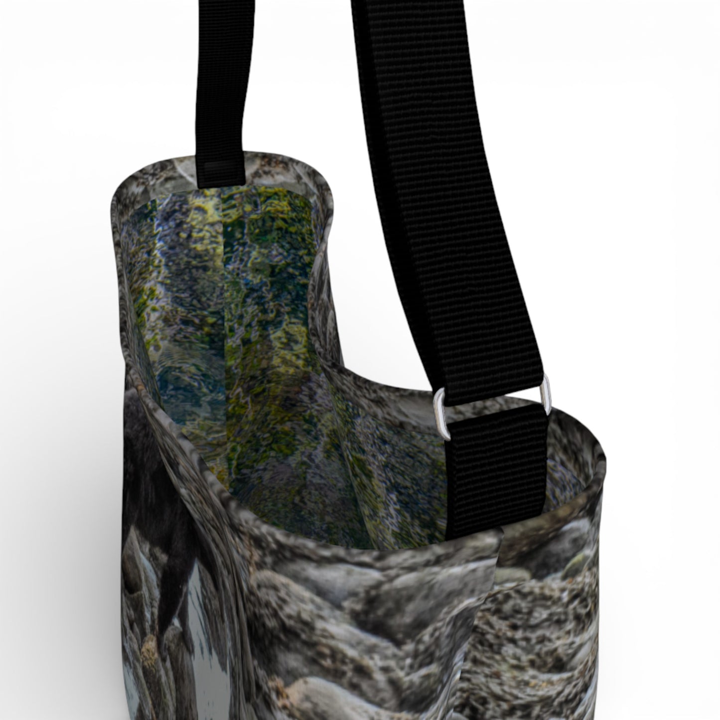 Bear Reflection Neoprene Day Tote: Serene Wildlife-Inspired Tote Bag
