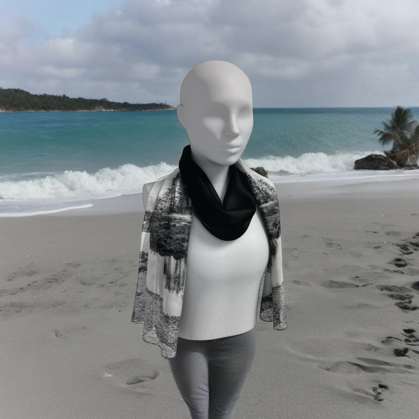 Wear big beach long scarf while walking on the beach to protect your neck and chest from the sun.