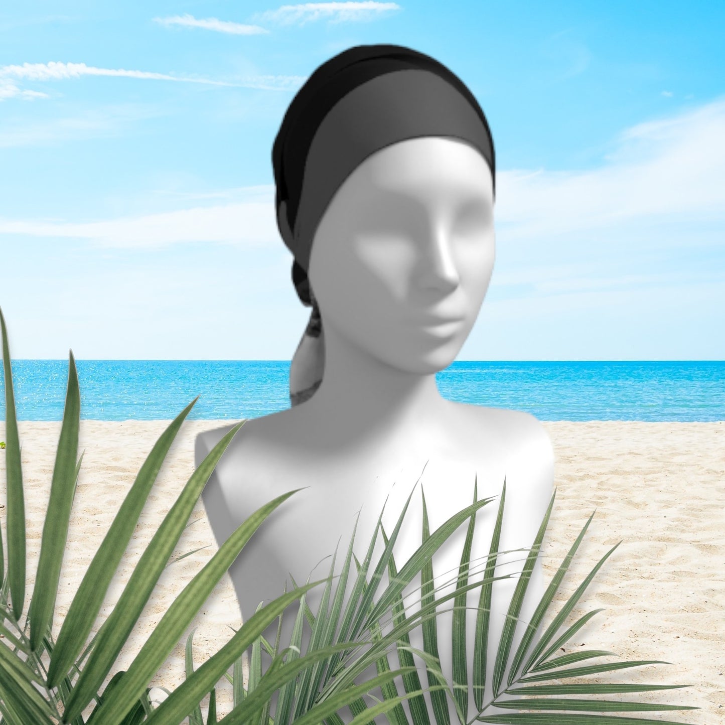 Wear your Big Beach Ucluelet long scarf as a head wrap.