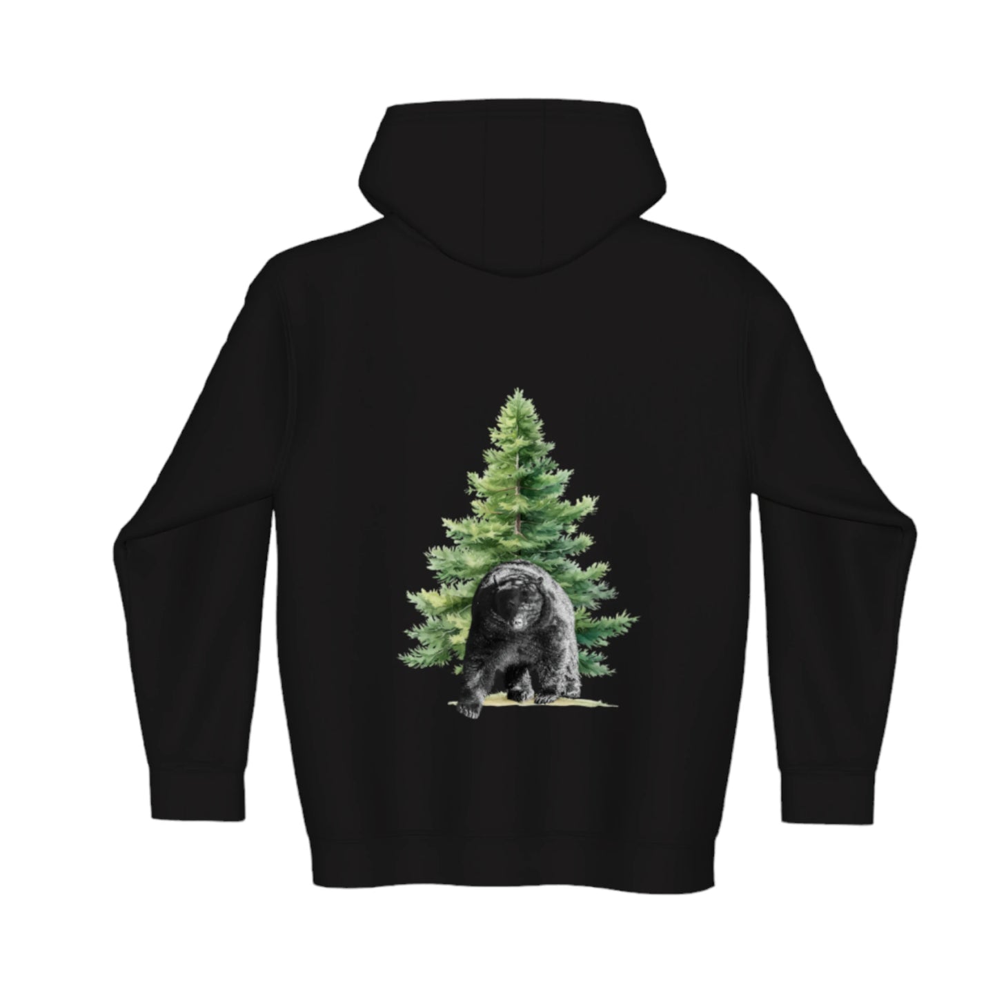 Observant Bear Premium Zipper Hoodie back