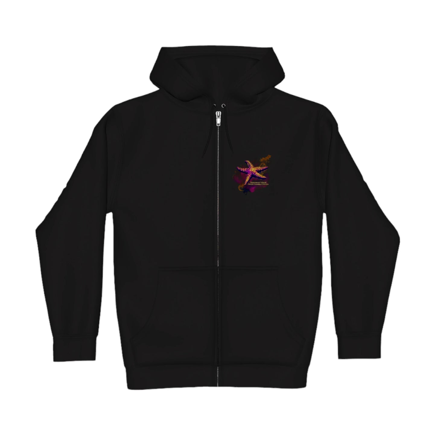 Star Track Vancouver Island BC Canada Premium Zipper Hoodie front