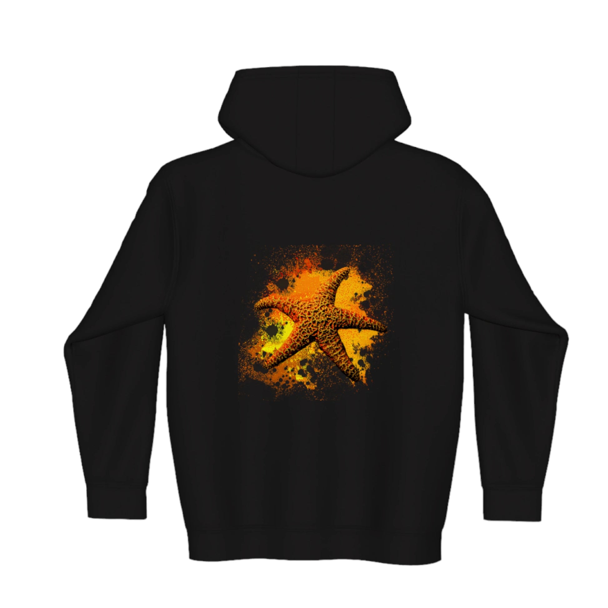 Starfish Orange Premium Zipper Hoodie back