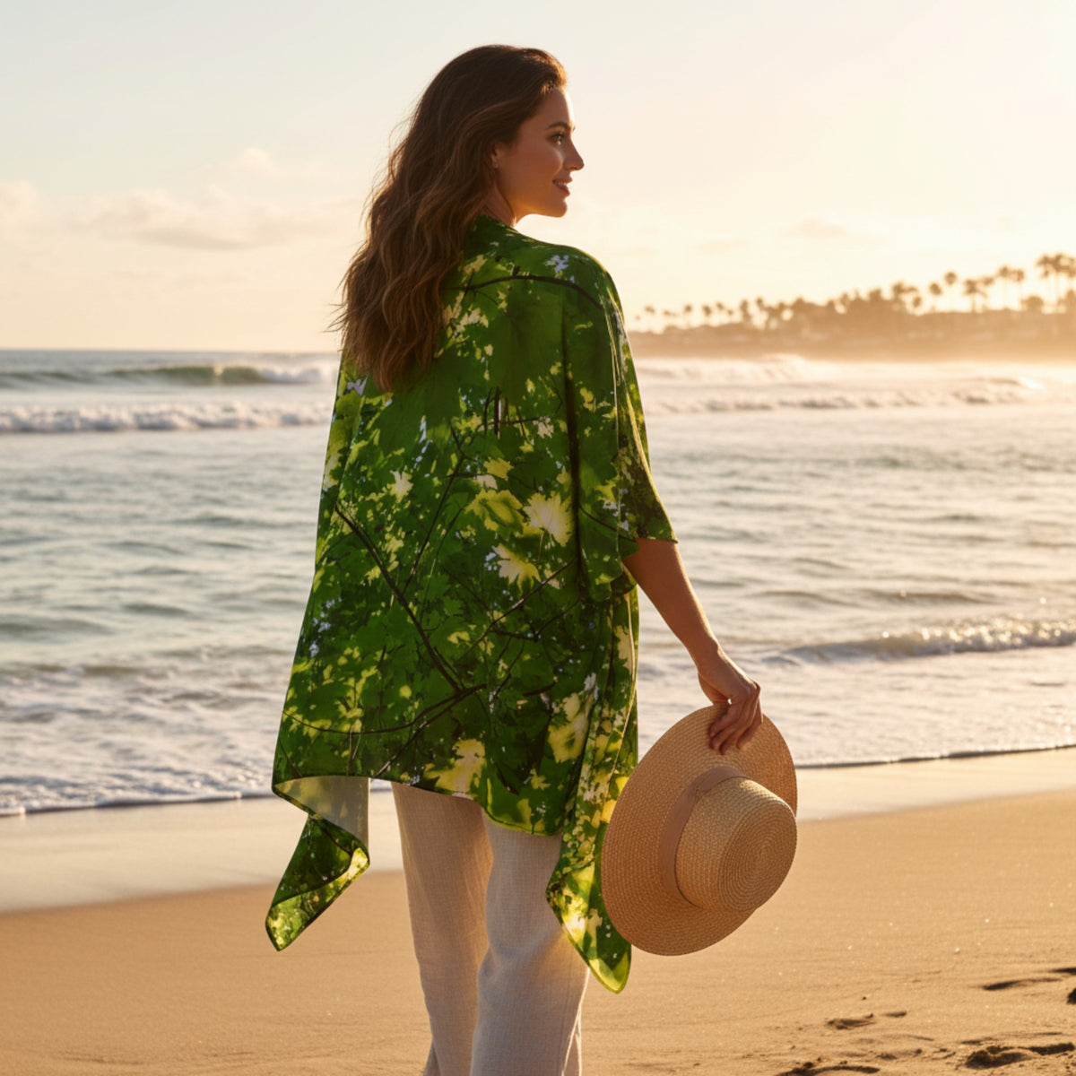 Canopy of Leaves Draped Kimono
