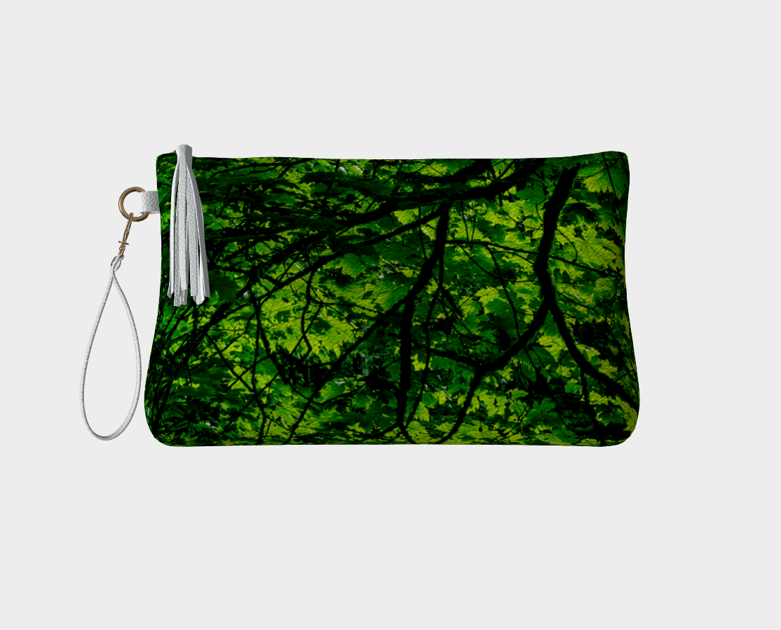 Canopy of Leaves Vegan Leather Makeup Bag