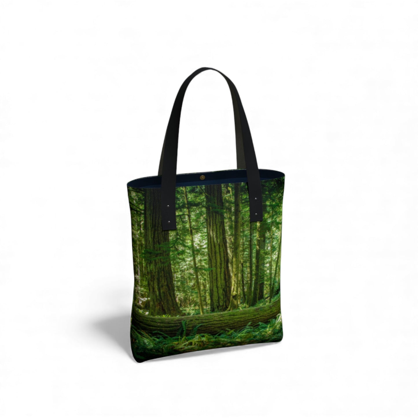 Tote bag with a forest design on a white background