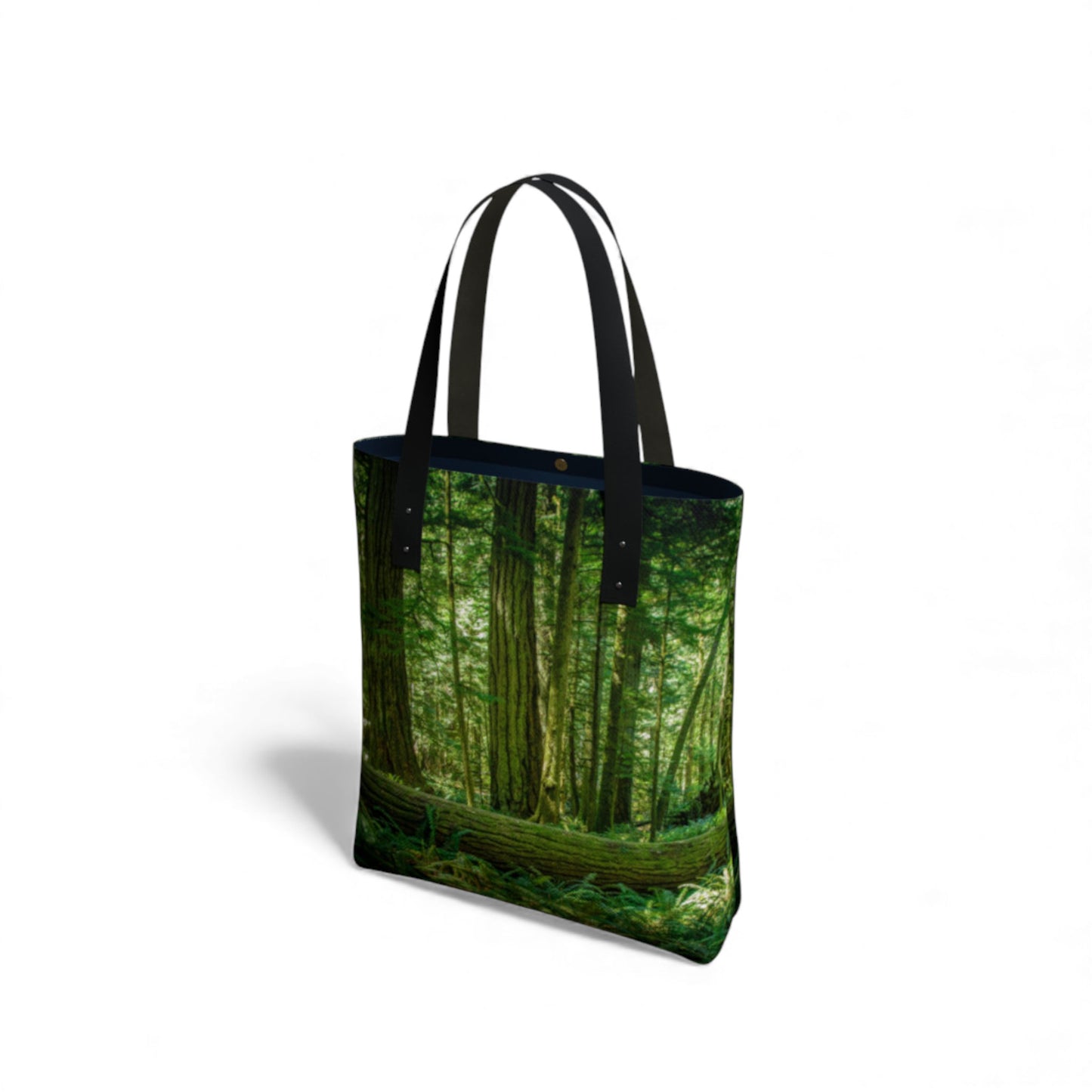 Tote bag with a forest design on a white background