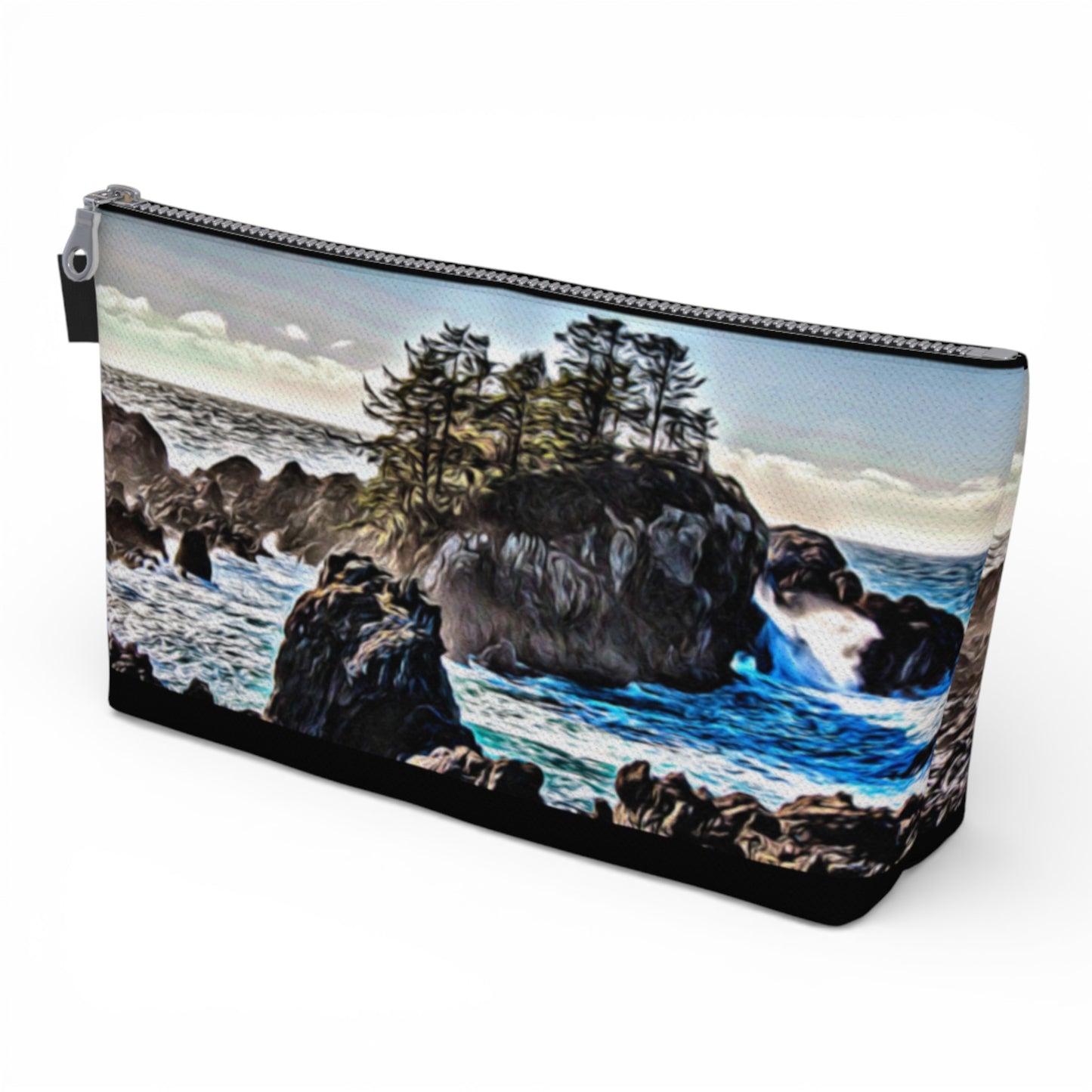 Coastal Energy Ucluelet Makeup Travel Bag: Vibrant Seaside-Inspired Cosmetic Case