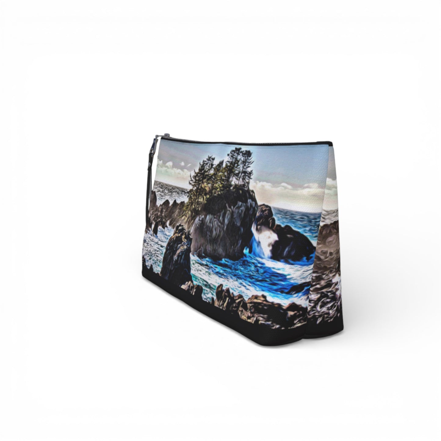 Coastal Energy Ucluelet Makeup Travel Bag: Vibrant Seaside-Inspired Cosmetic Case