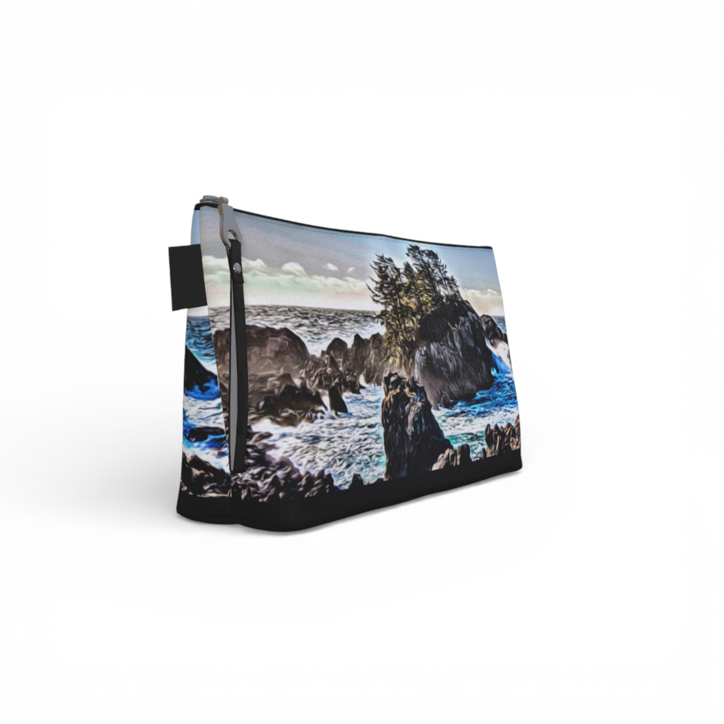 Coastal Energy Ucluelet Makeup Travel Bag: Vibrant Seaside-Inspired Cosmetic Case