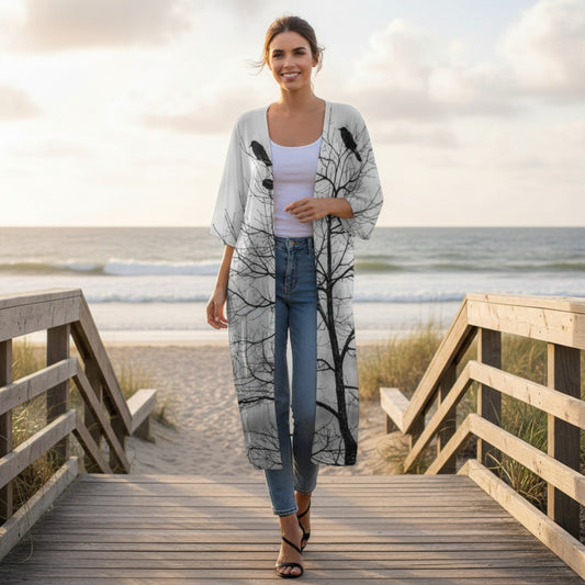 Crows Long Sleeve Kimono