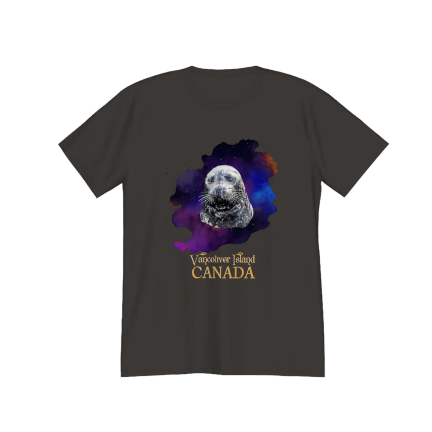 I Love Lucy Vancouver Island Canada Premium Unisex T-shirt! The image on the front of the top is of a harbour seal close up with a abstract colourful background. by van isle goddess dot com