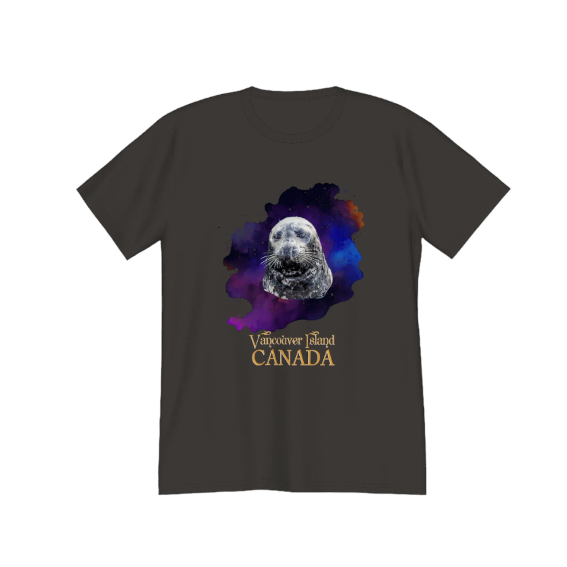 I Love Lucy Vancouver Island Canada Premium Unisex T-shirt! The image on the front of the top is of a harbour seal close up with a abstract colourful background. by van isle goddess dot com