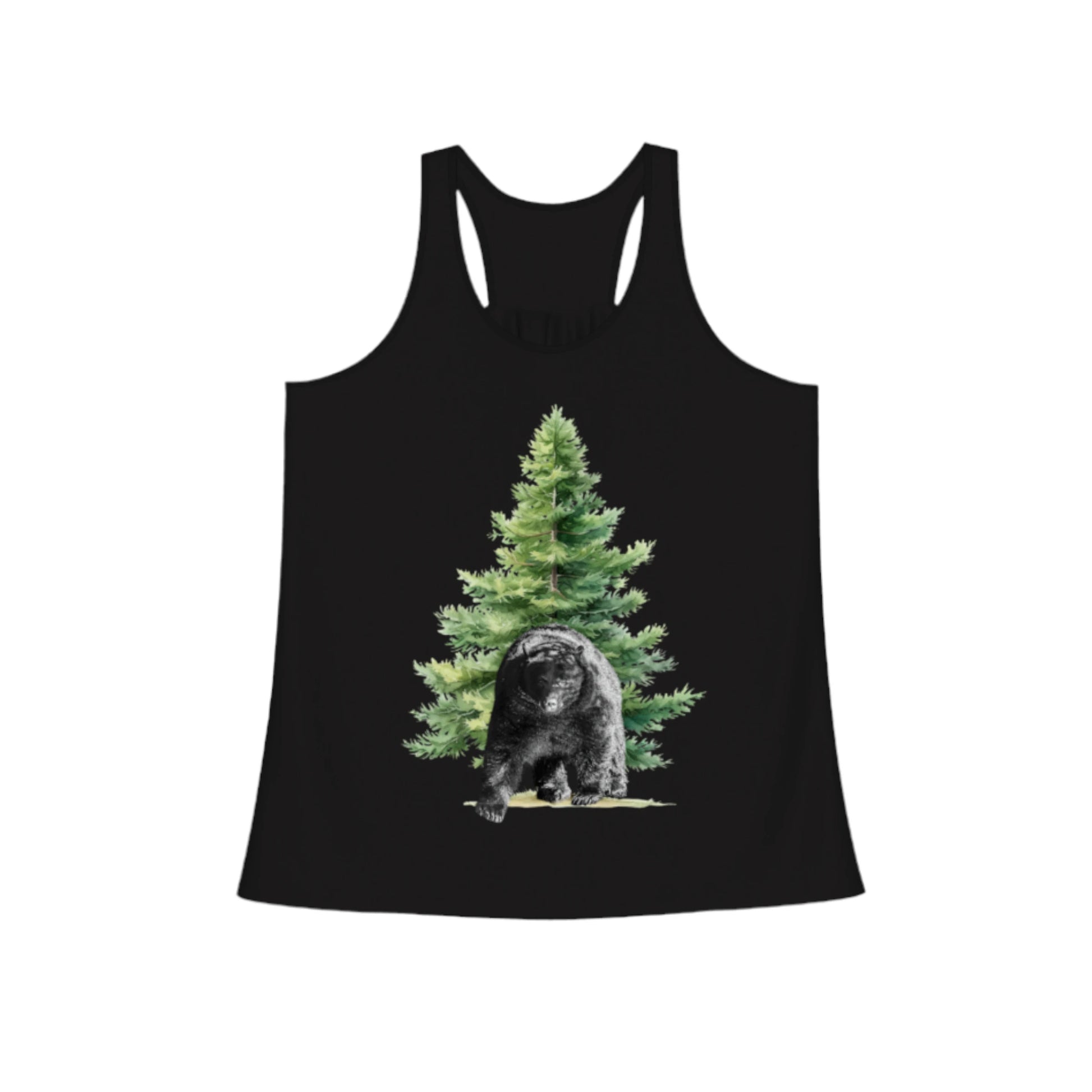 Observant Bear Flow Racerback Tank Top.  The image on the front shows two sea lions on a abstract ocean blue background. By van isle goddess dot com