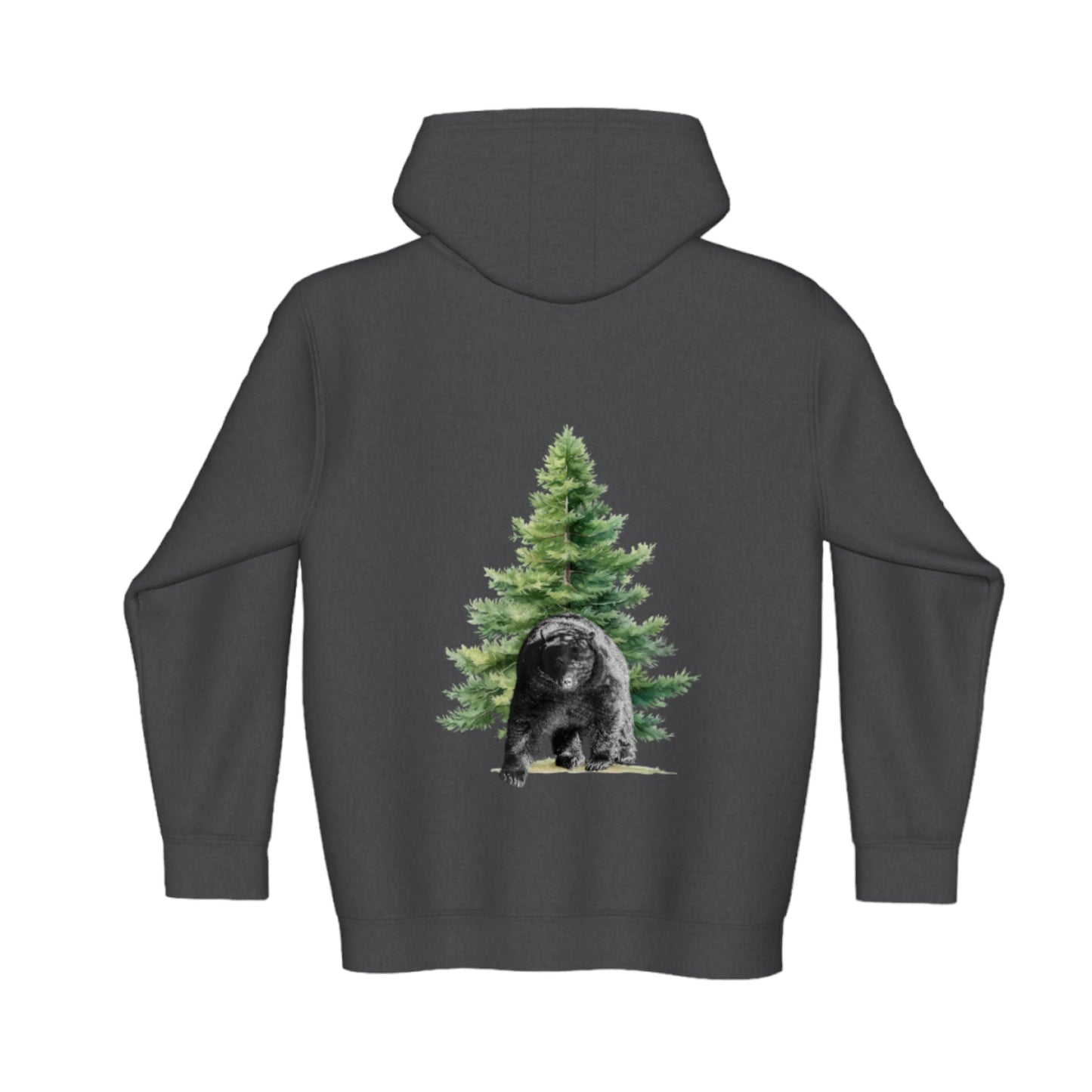 Observant Bear Premium Zipper Hoodie back