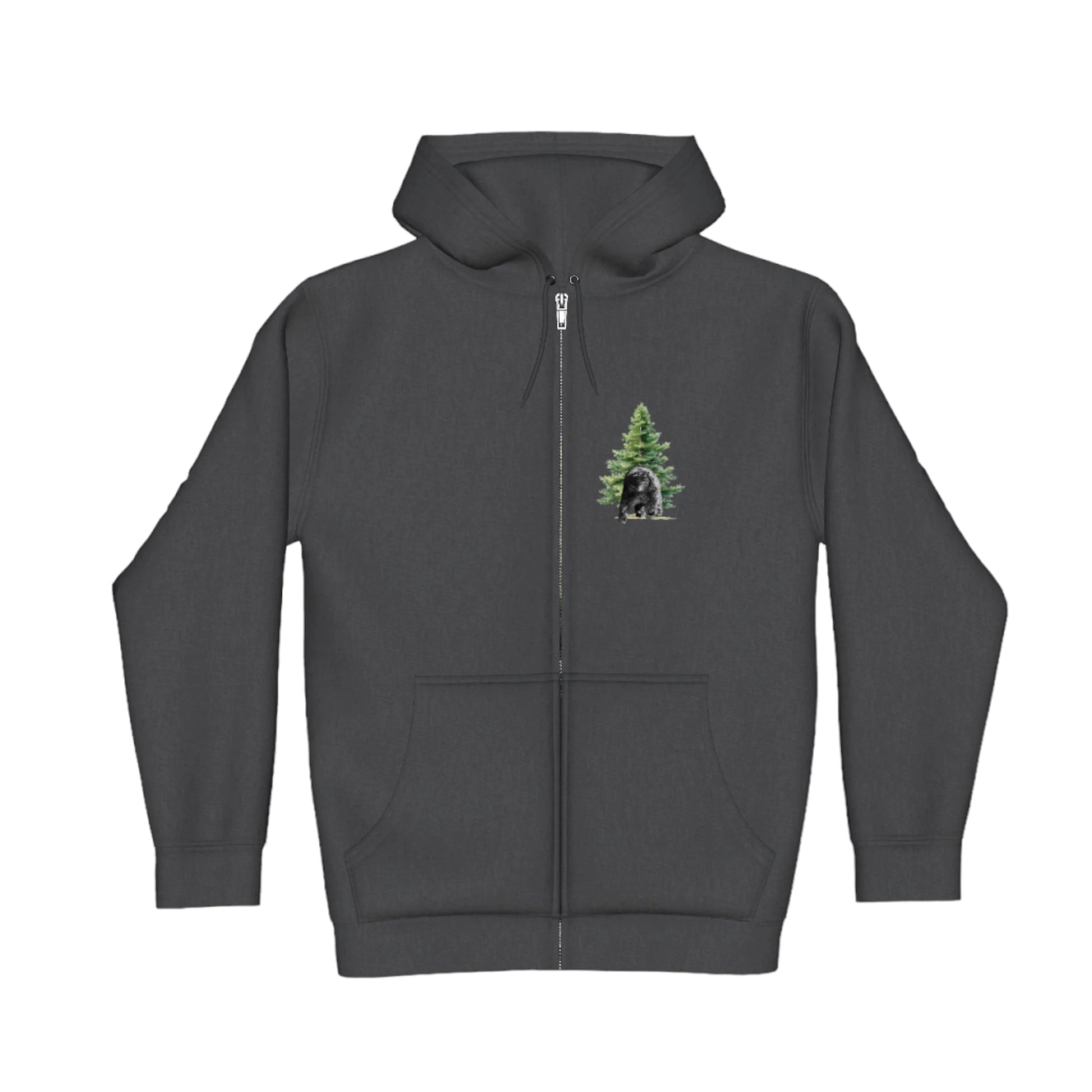 Observant Bear Premium Zipper Hoodie front