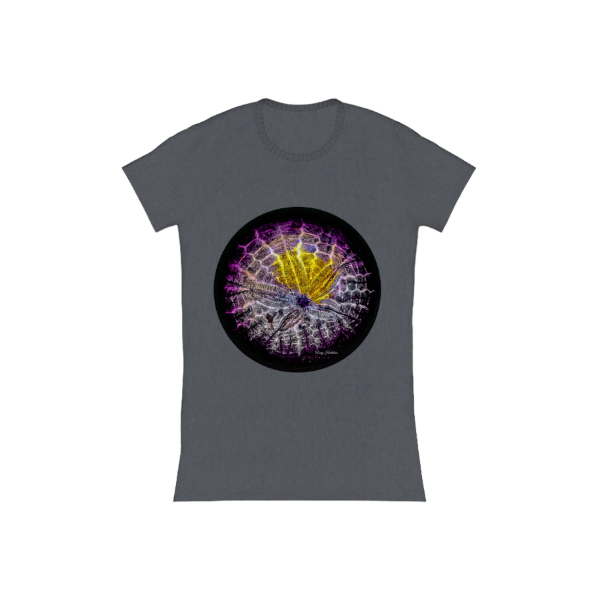 Spotlight Sand Dollar Comfort Slim Fit T-shirt. the image on the front of the shirt is a sand dollar.