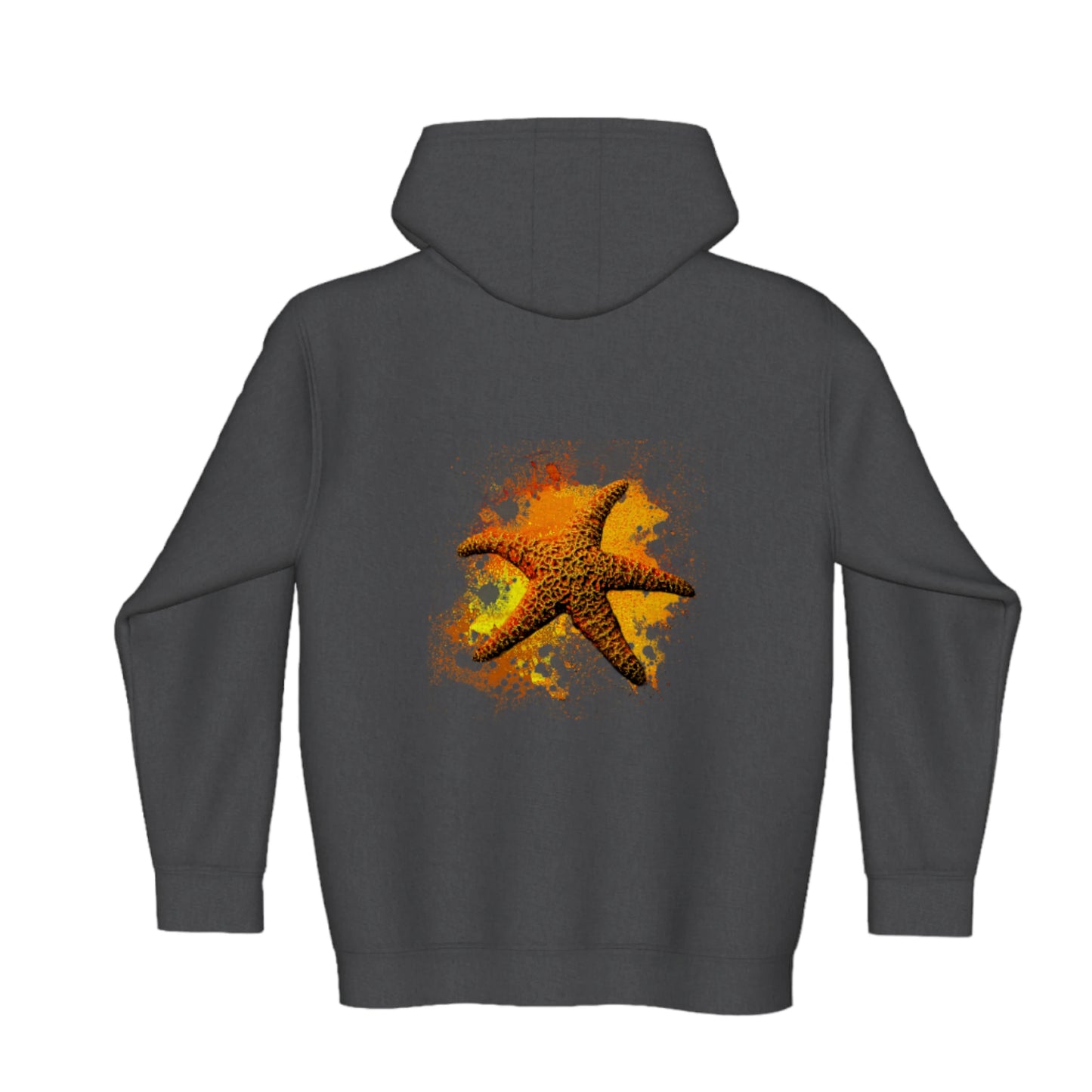 Starfish Orange Premium Zipper Hoodie back
