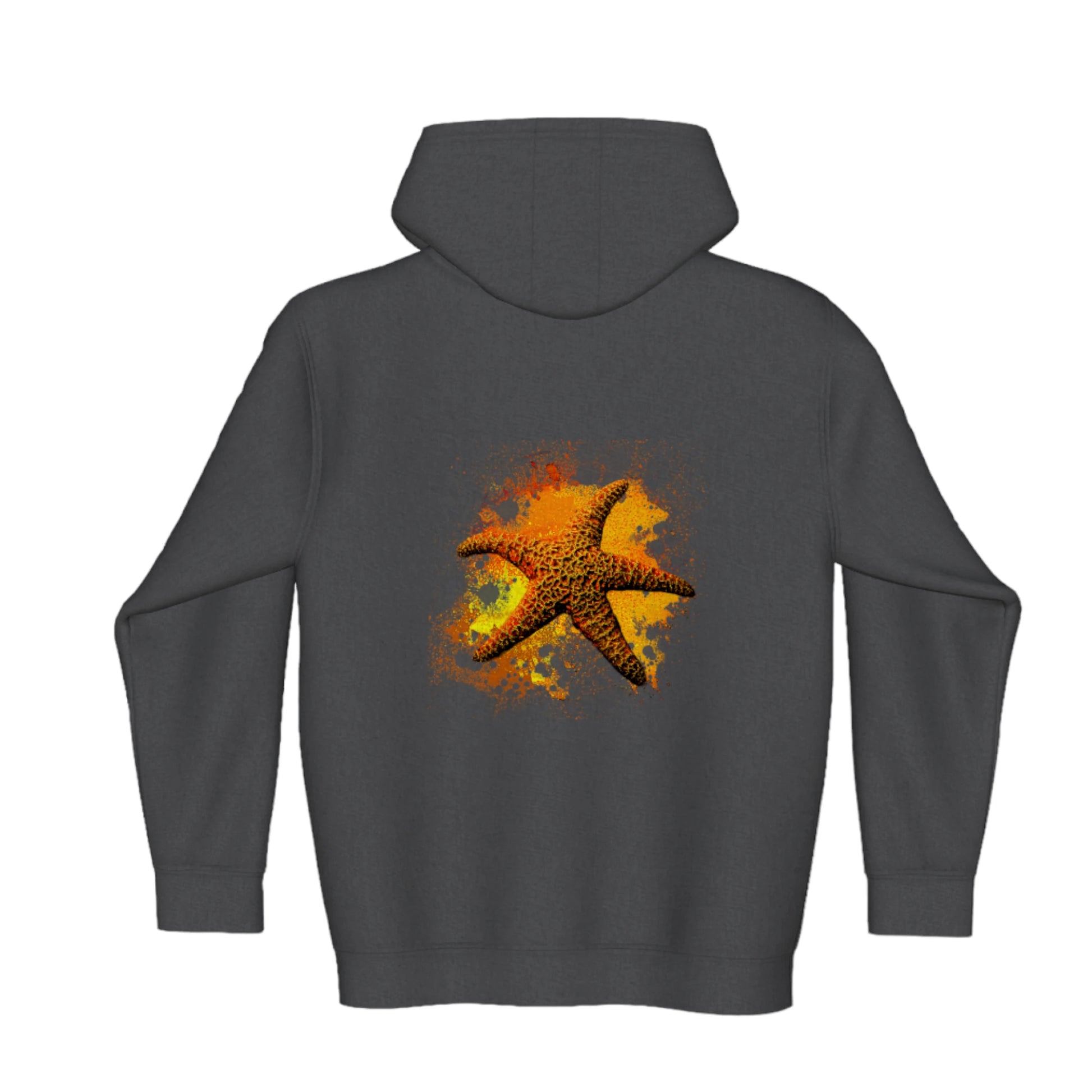 Starfish Orange Premium Zipper Hoodie back
