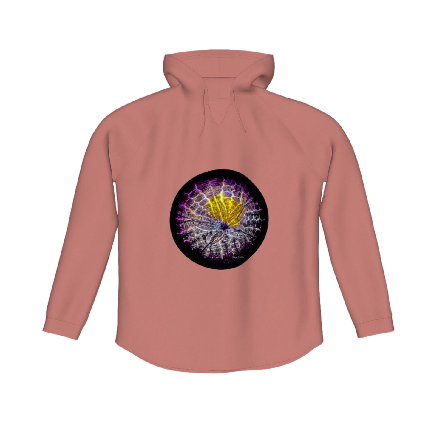 Spotlight Sand Dollar Flow Pullover Hoodie. The image is of a sand dollar.