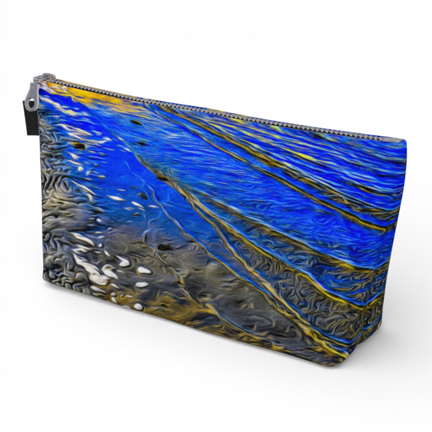 Ebb & Flow Makeup Travel Bag: Rhythmic Coastal-Inspired Cosmetic Case