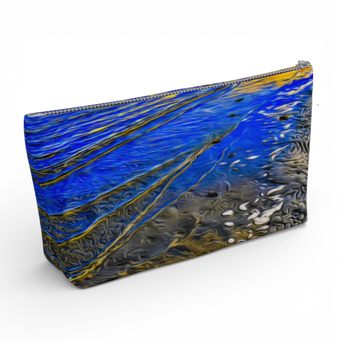 Ebb & Flow Makeup Travel Bag: Rhythmic Coastal-Inspired Cosmetic Case