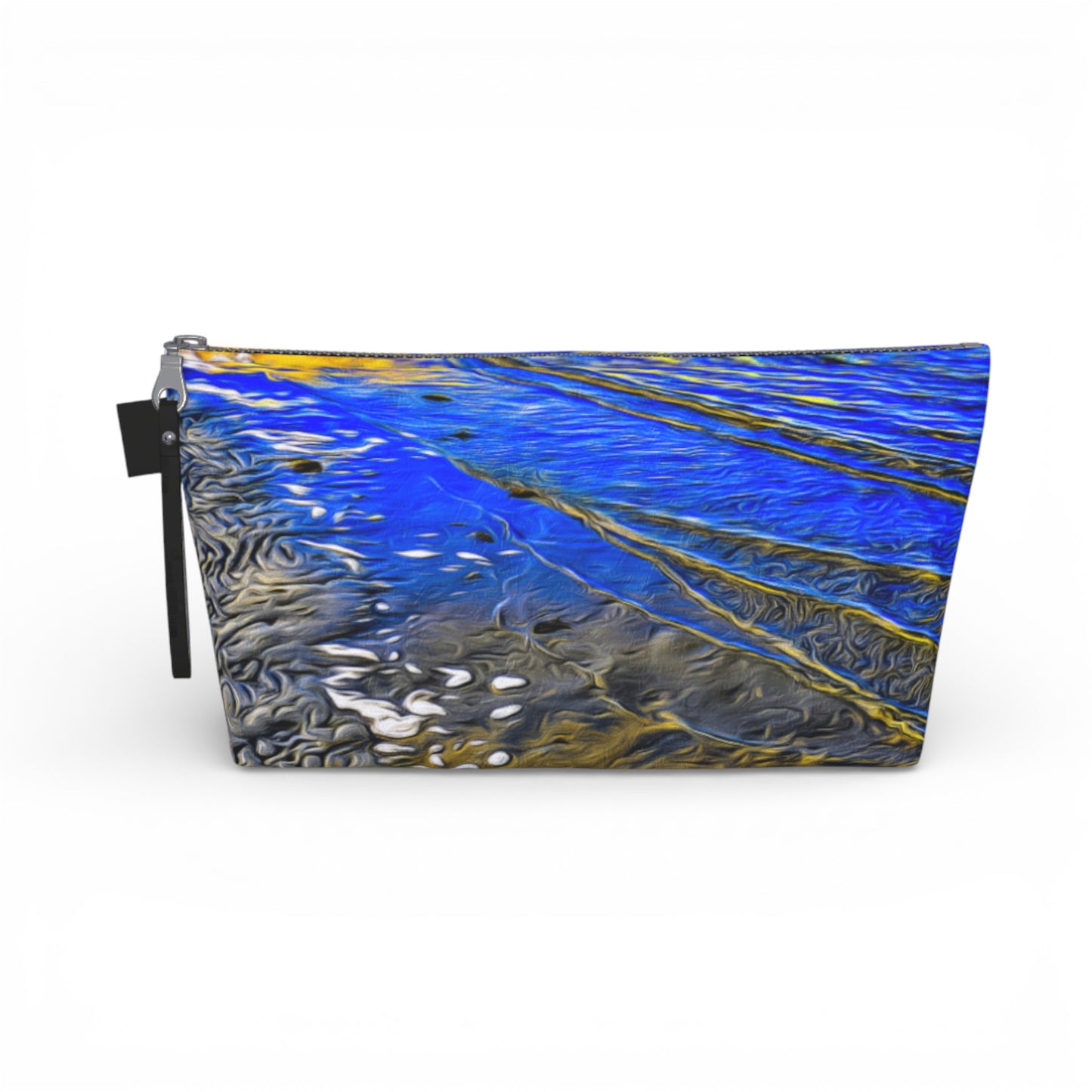Ebb & Flow Makeup Travel Bag: Rhythmic Coastal-Inspired Cosmetic Case