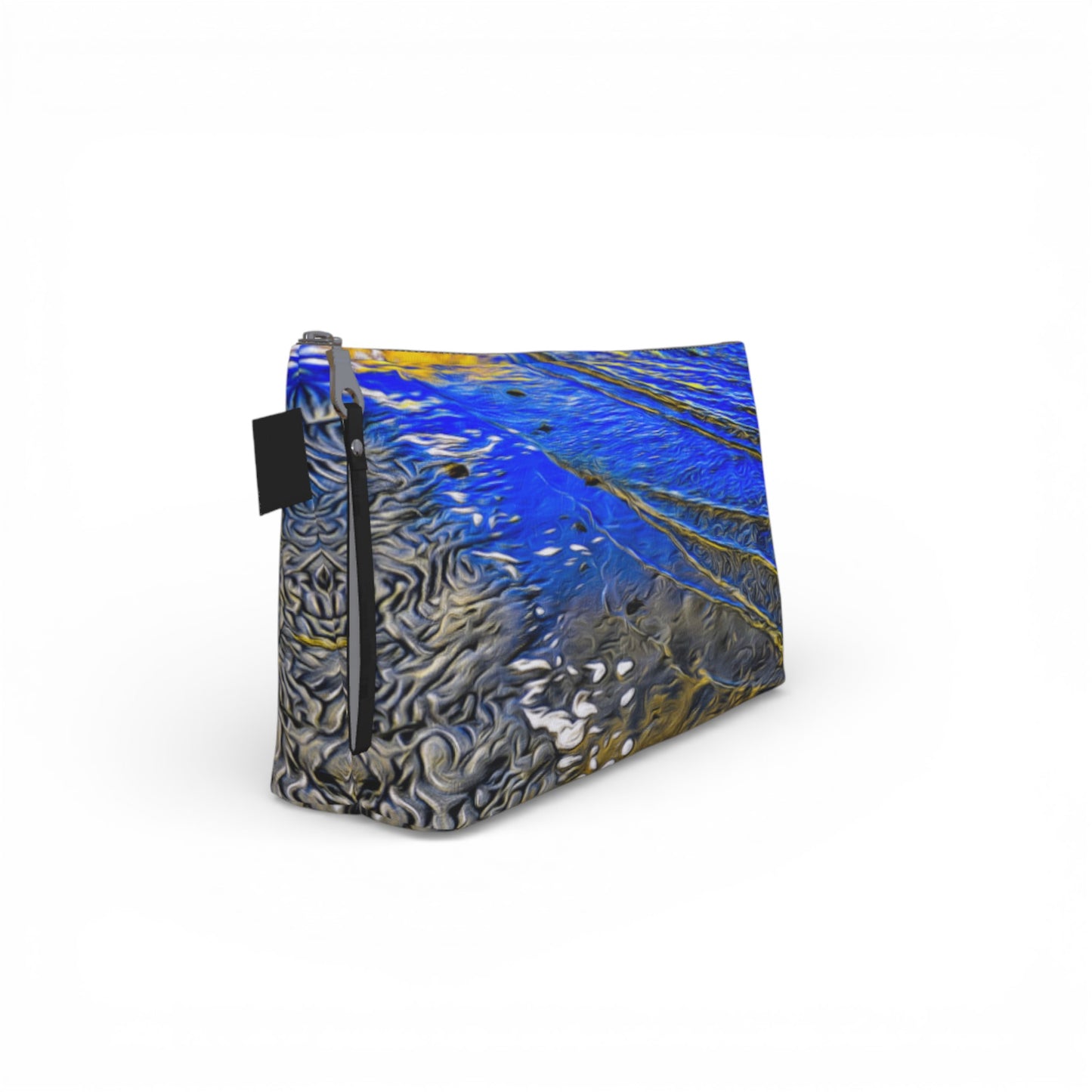 Ebb & Flow Makeup Travel Bag: Rhythmic Coastal-Inspired Cosmetic Case