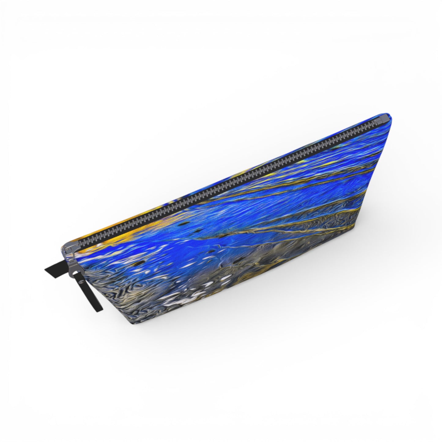 Ebb & Flow Makeup Travel Bag: Rhythmic Coastal-Inspired Cosmetic Case