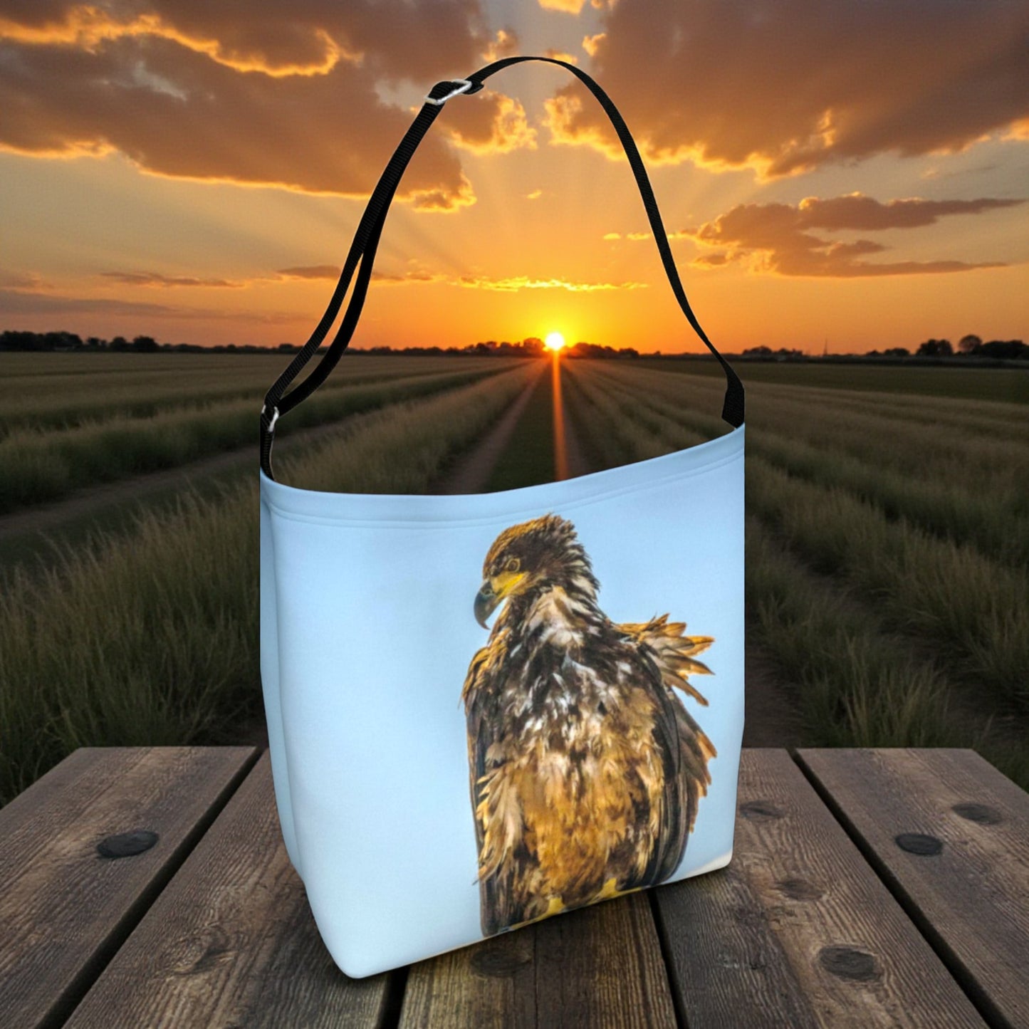 Eye On You Eagle Neoprene Day Tote: Majestic Wildlife-Inspired Tote Bag