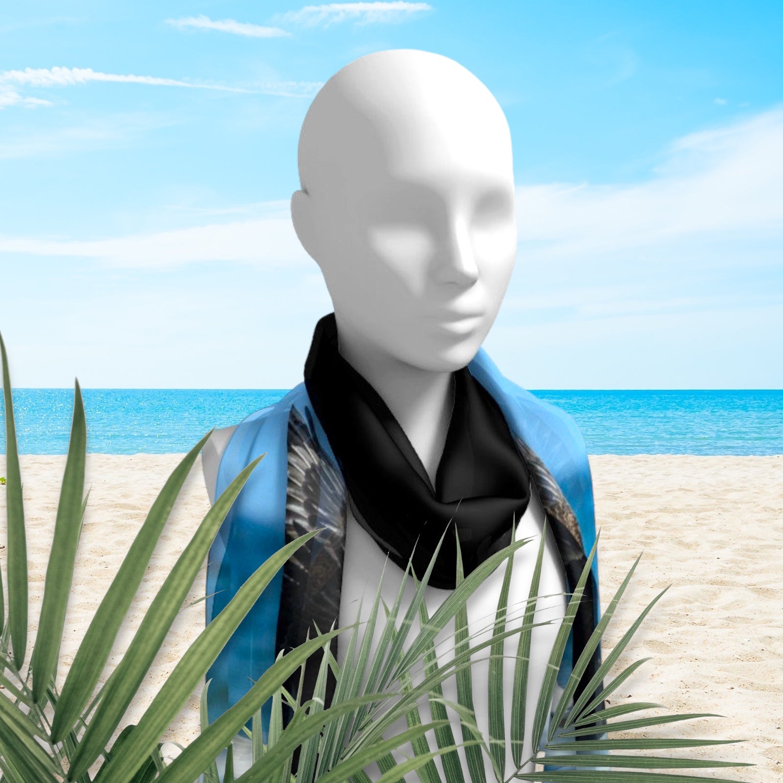 Fly Like a Eagle Long Scarf worn around the neck
