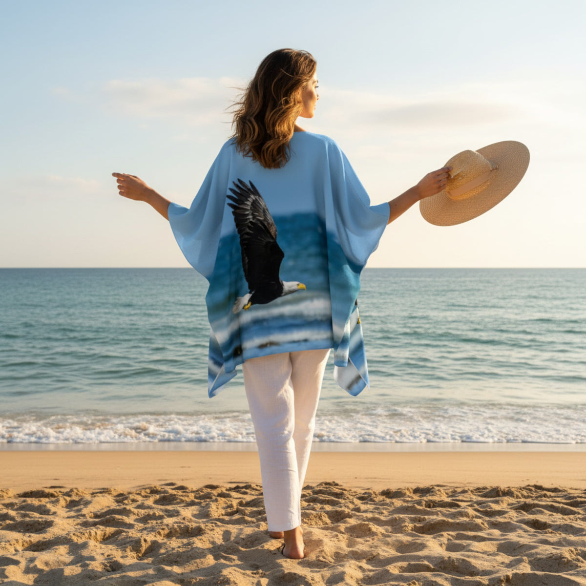 Fly Like An Eagle Draped Kimono